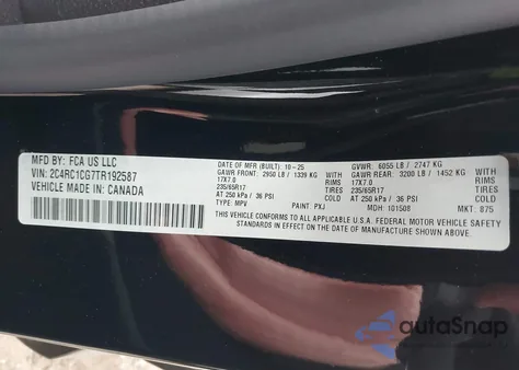 2026 Chrysler Voyager Lx z USA, uszkodzony, nr VIN 2C4RC1CG7TR192587